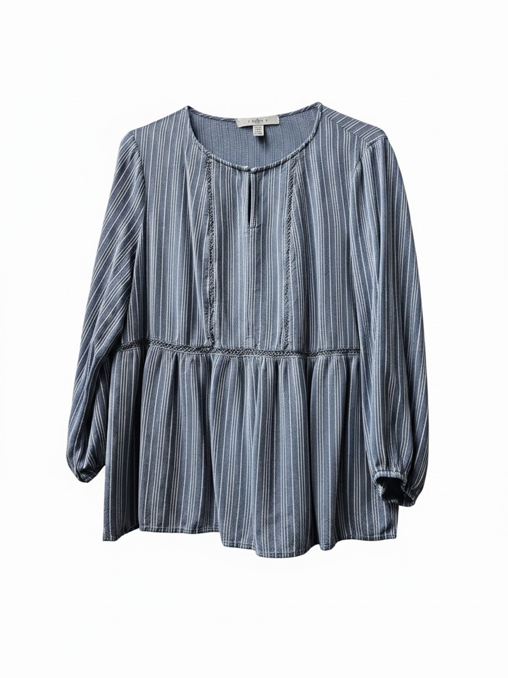 Fever Blue Striped Peplum Tunic